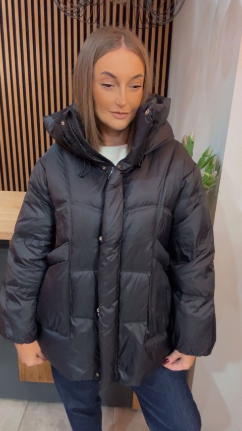 Kurtka naturalny puch Estelle - Czarna