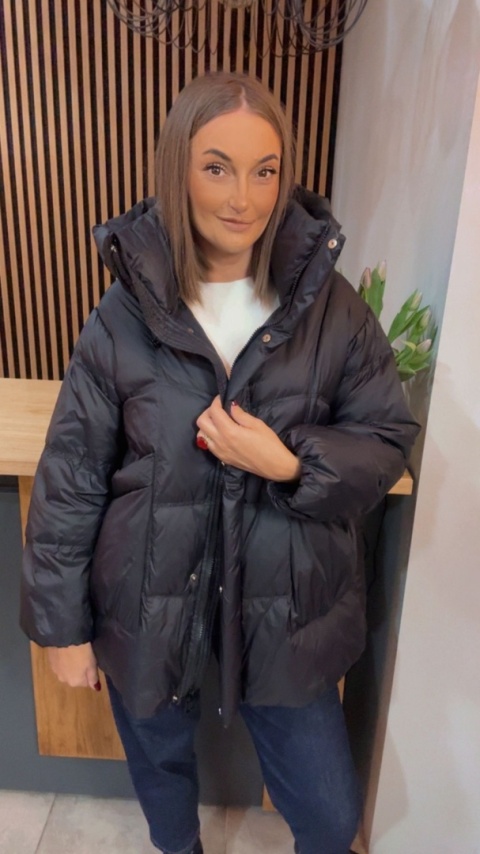 Kurtka naturalny puch Estelle - Czarna