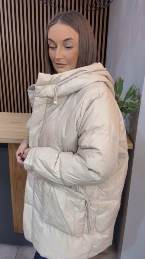 Kurtka puchowa Oversize Mila - Beżowa