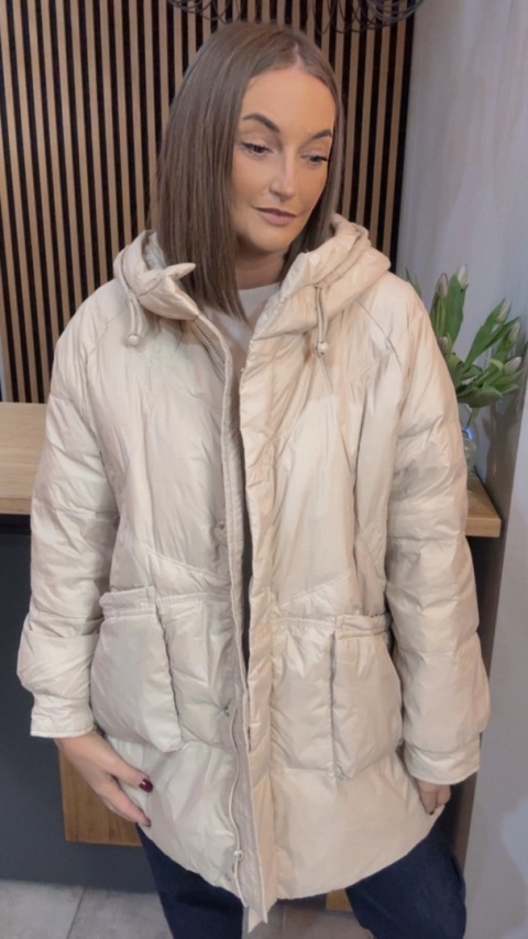 Kurtka puchowa Oversize Mila - Beżowa
