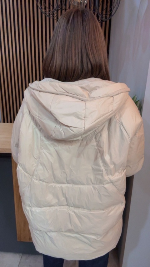 Kurtka puchowa Oversize Mila - Beżowa