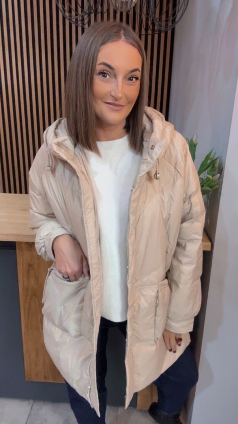 Kurtka puchowa Oversize Mila - Beżowa