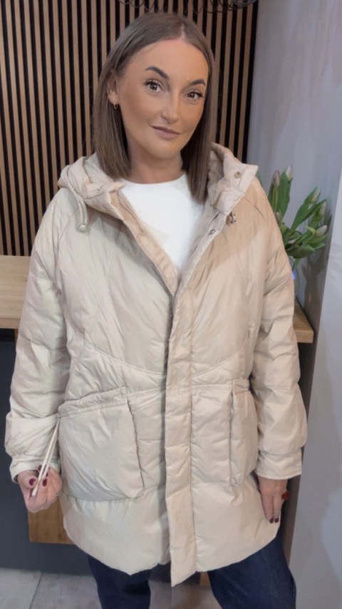 Kurtka puchowa Oversize Mila - Beżowa