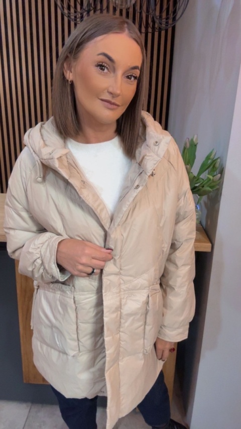 Kurtka puchowa Oversize Mila - Beżowa
