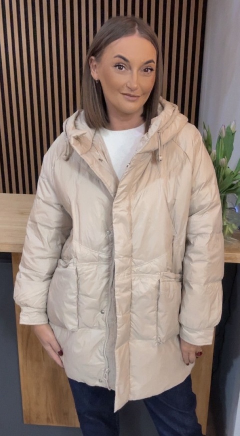 Kurtka puchowa Oversize Mila - Beżowa