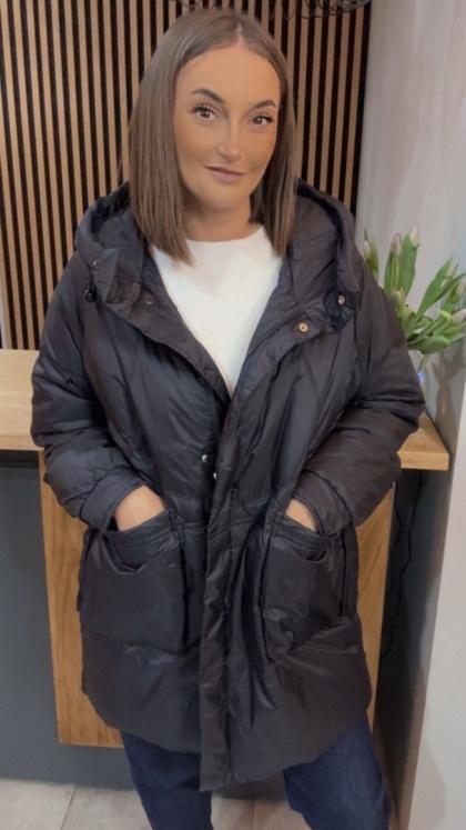 Kurtka puchowa Oversize Mila - Czarna