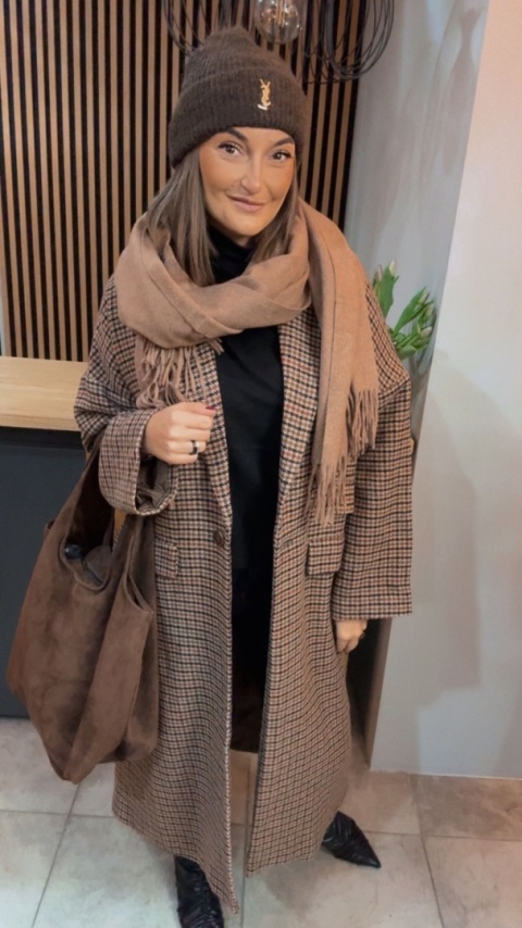 Płaszcz Wiya - kolor moro/brązowy