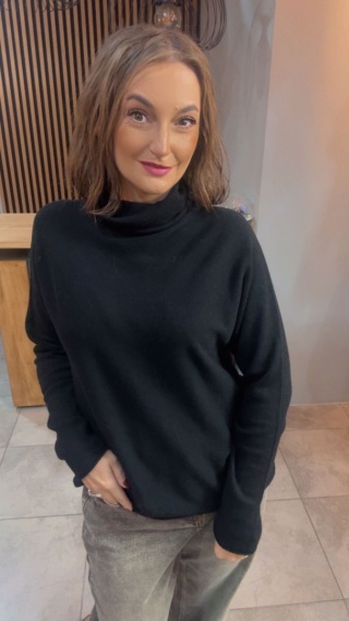 Półgolf Cashmere Blend – Czarny