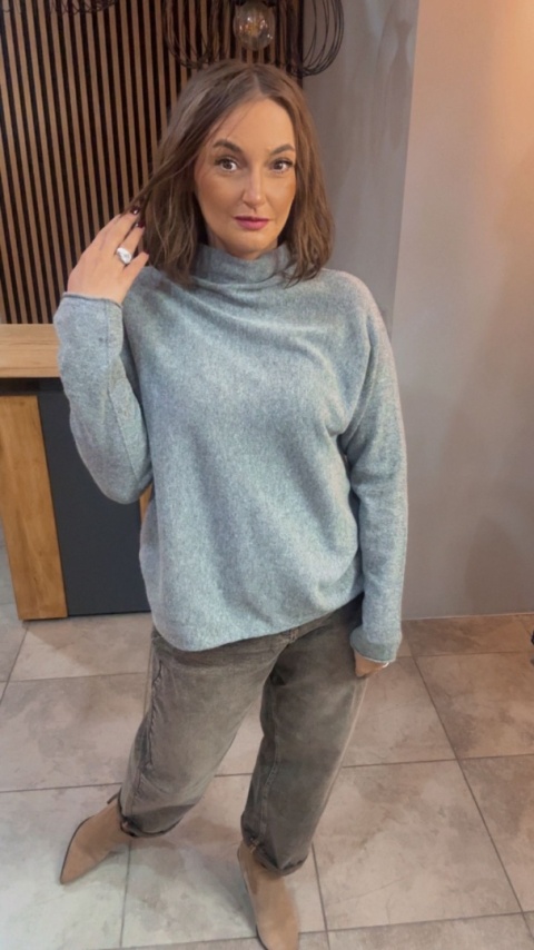 Półgolf Cashmere Blend - Szary