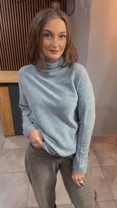 Półgolf Cashmere Blend - Szary