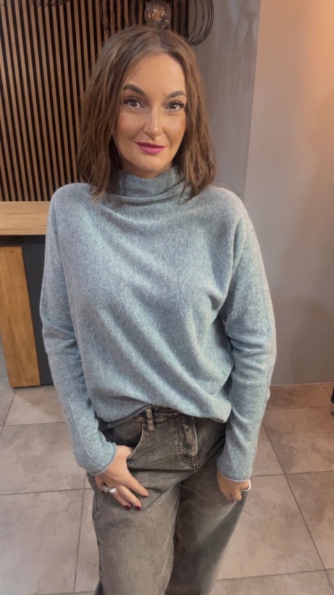 Półgolf Cashmere Blend - Szary