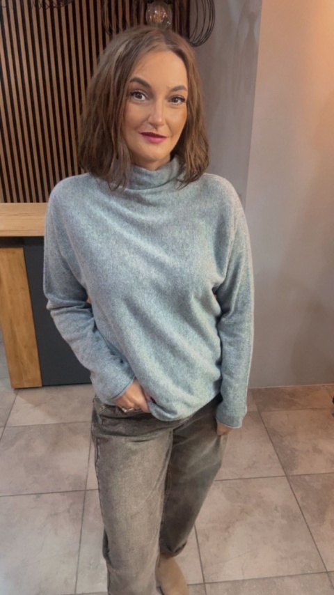 Półgolf Cashmere Blend - Szary