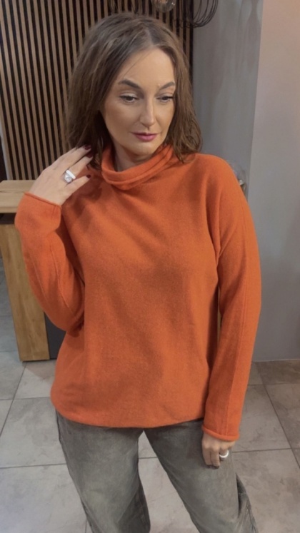 Półgolf Cashmere Blend – Pomarańcz