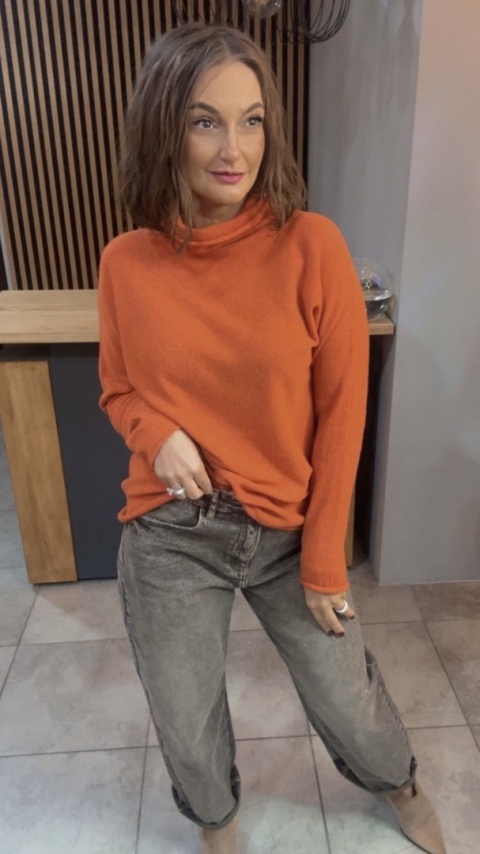 Półgolf Cashmere Blend – Pomarańcz