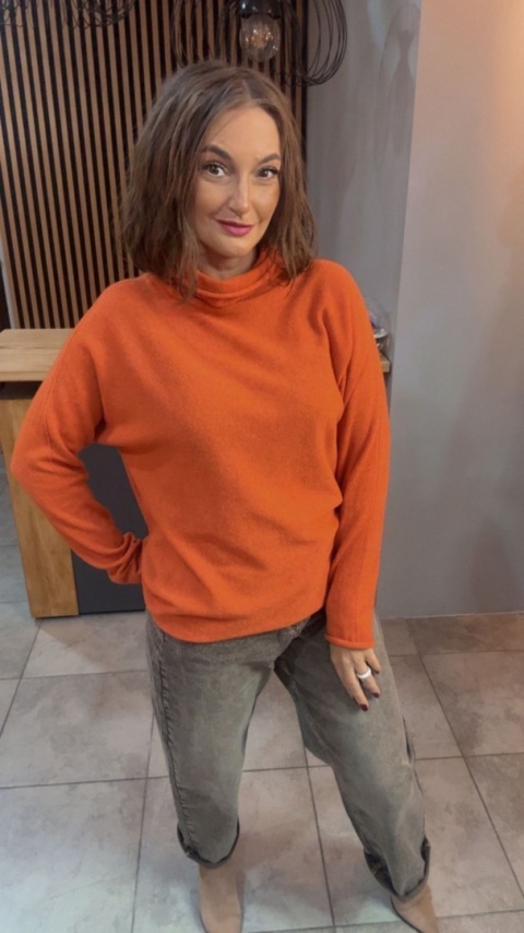 Półgolf Cashmere Blend – Pomarańcz