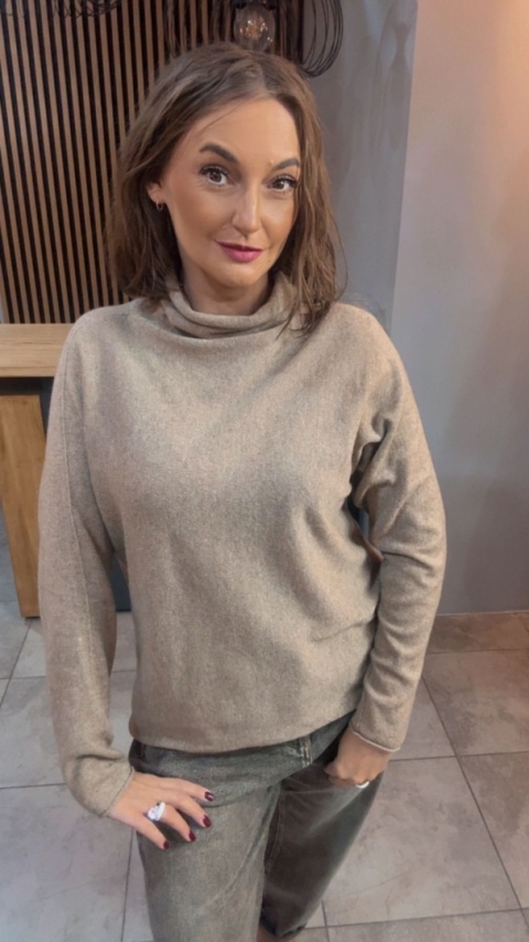 Półgolf Cashmere Blend – Beżowy