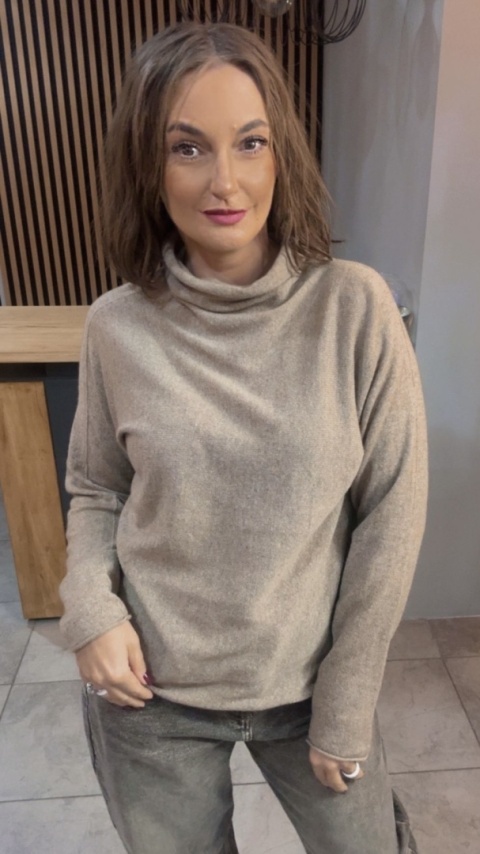 Półgolf Cashmere Blend – Beżowy