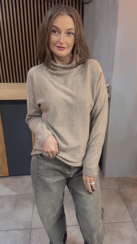 Półgolf Cashmere Blend – Beżowy