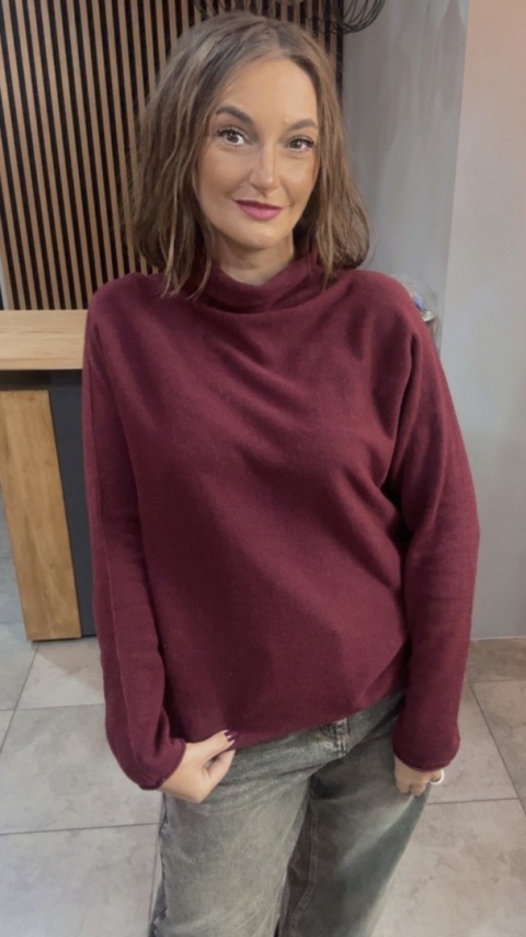 Półgolf Cashmere Blend – Burgund