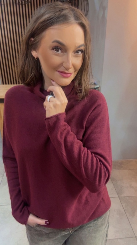 Półgolf Cashmere Blend – Burgund