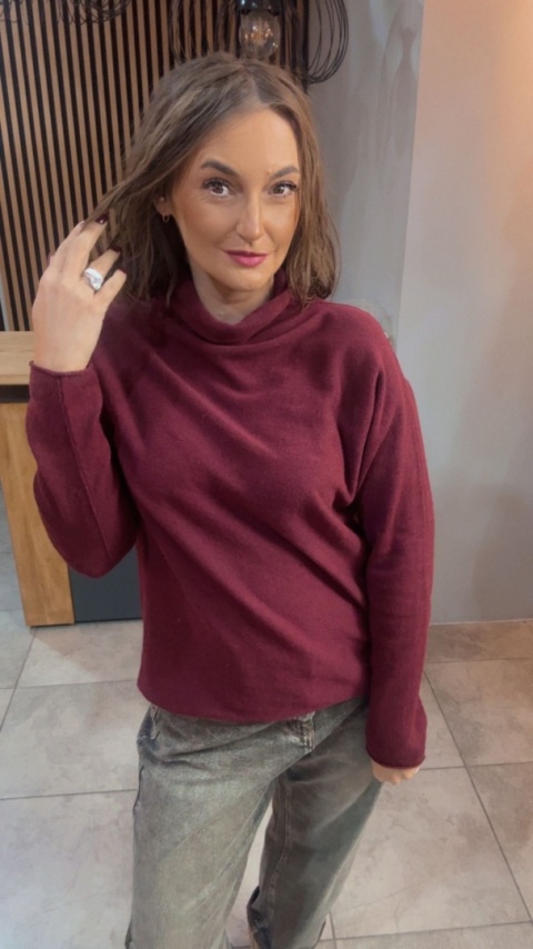 Półgolf Cashmere Blend – Burgund