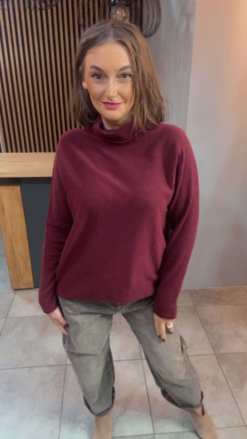 Półgolf Cashmere Blend – Burgund