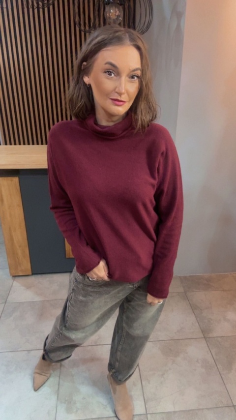 Półgolf Cashmere Blend – Burgund