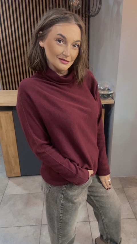 Półgolf Cashmere Blend – Burgund