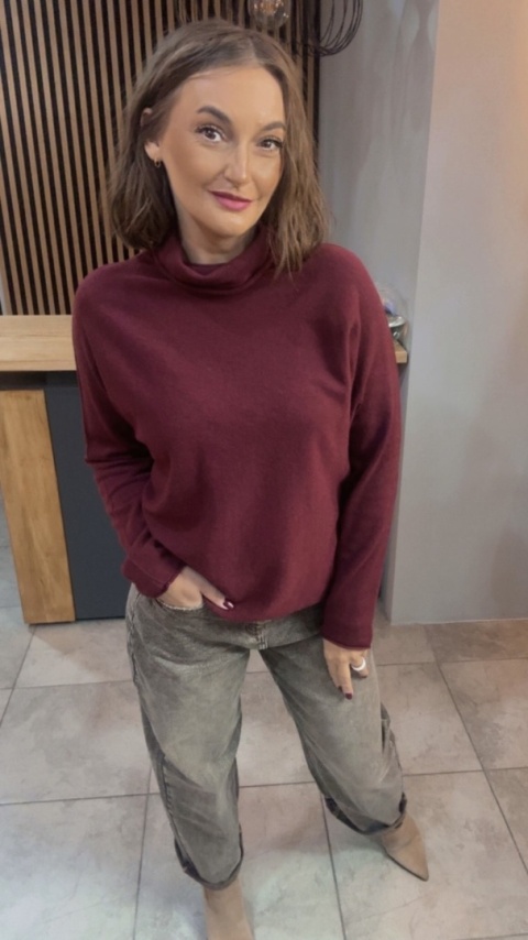 Półgolf Cashmere Blend – Burgund