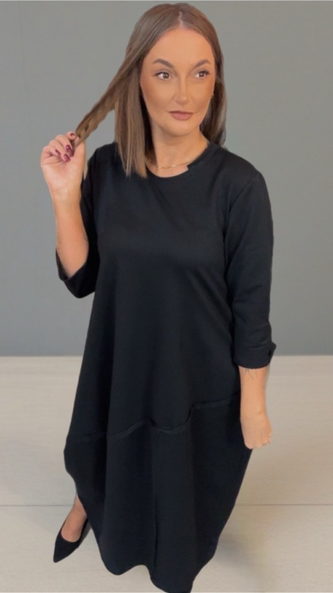 Sukienka Wendy Trendy – luźna, czarna midi/maxi