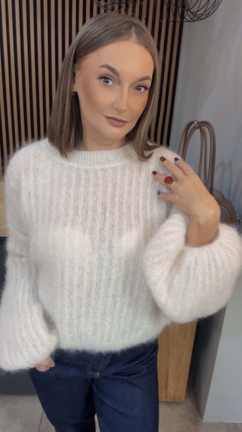 Sweter kid mohair CXL Collection - Smietanka