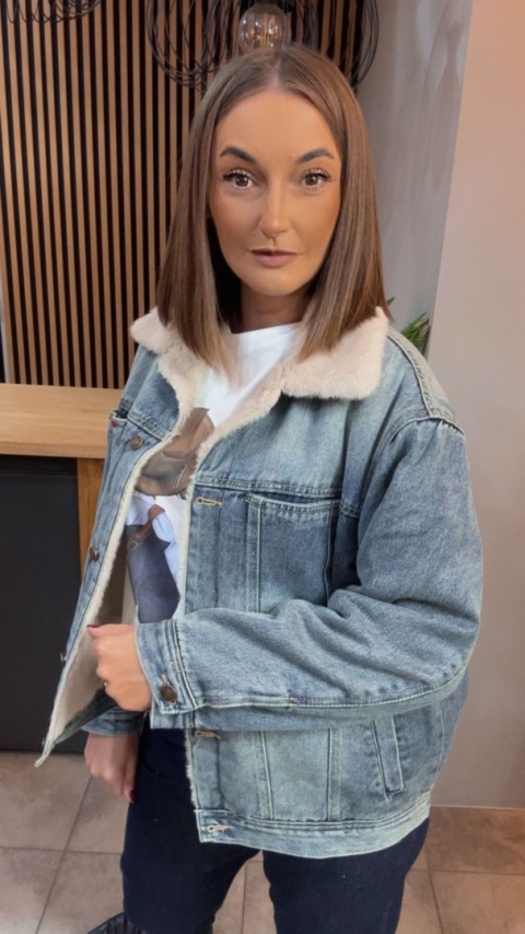 Jeansowa kurtka z kożuchem