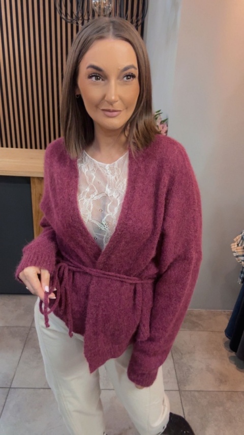 Kardigan Baby alpaka Luka - Bordowy