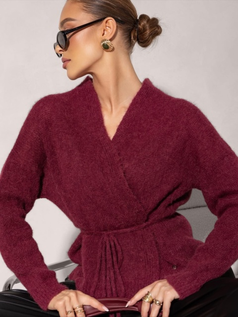 Kardigan Baby alpaka Luka - Bordowy