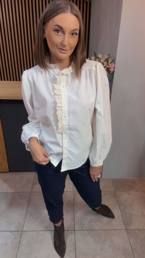 Koszula koronkowa VICBEE - Ecru