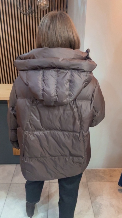 Kurtka naturalny puch Estelle - Czekolada