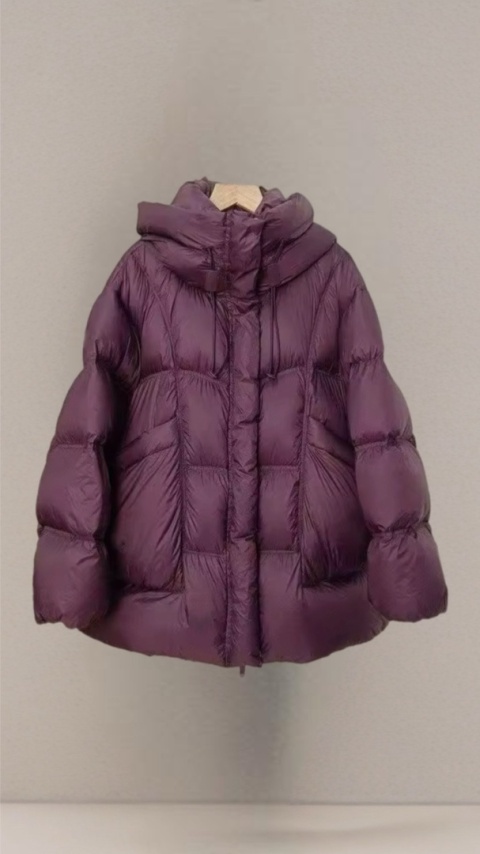 Kurtka naturalny puch Estelle - Śliwka