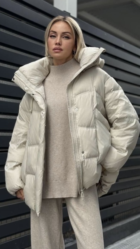 Kurtka naturalny puch Estelle - Śmietanka