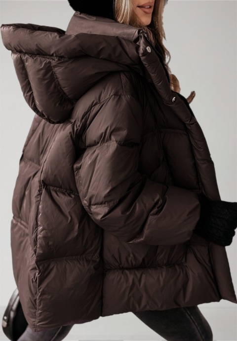Kurtka naturalny puch Estelle - Czekolada
