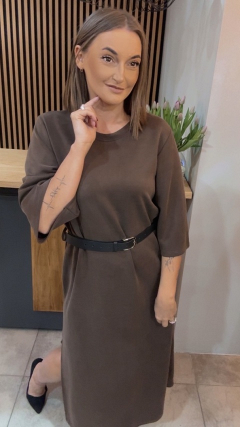 Sukienka z paskiem – Czekolada