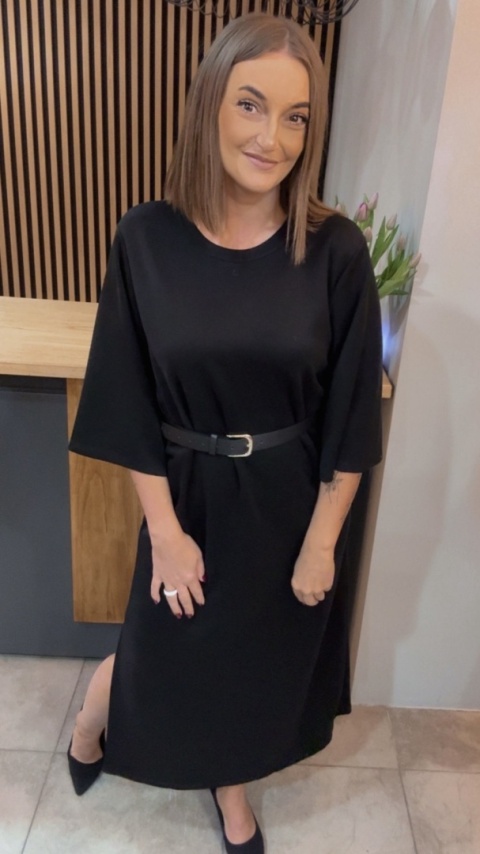 Sukienka z paskiem – Czarna