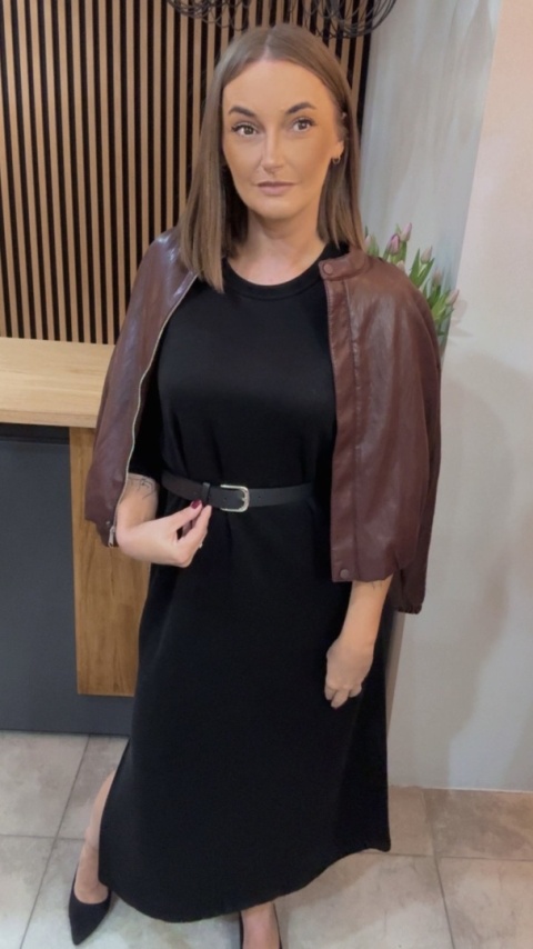 Sukienka z paskiem – Czarna