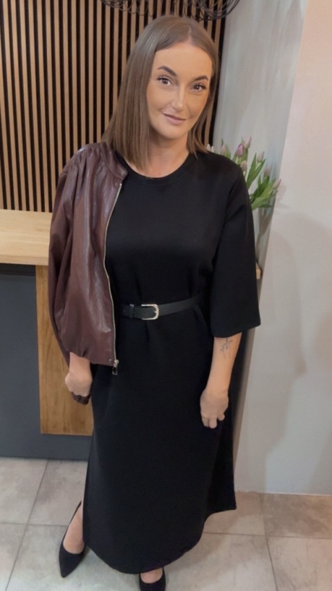 Sukienka z paskiem – Czarna