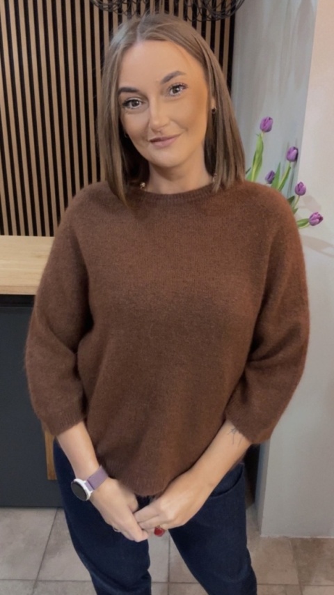 Sweter z Baby Alpaki – Cynamon