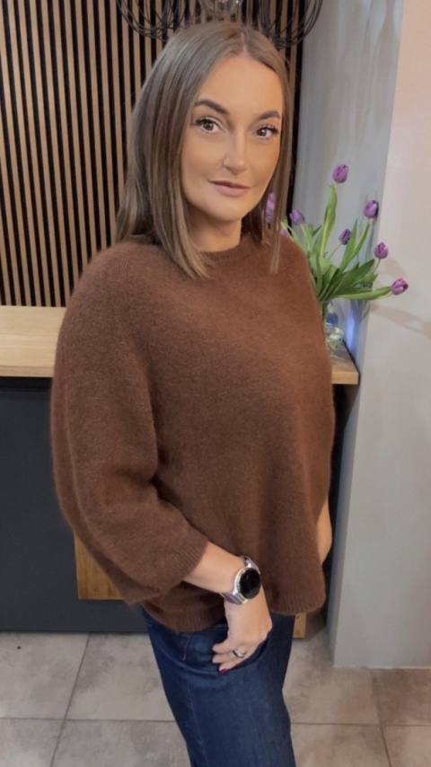 Sweter z Baby Alpaki – Cynamon