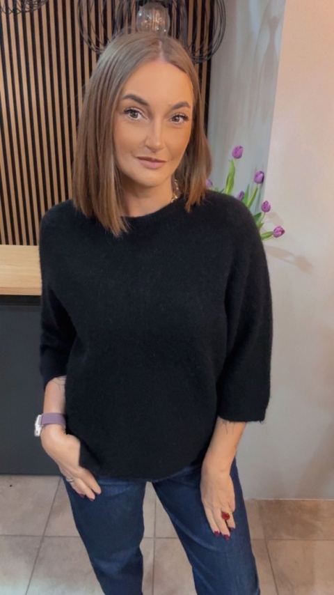 Sweter z Baby Alpaki – Czarny