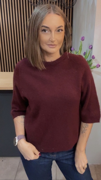 Sweter z Baby Alpaki – Bordo