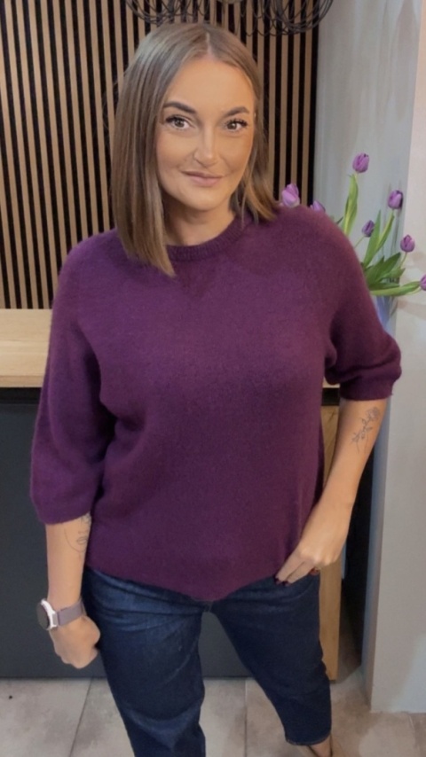 Sweter z Baby Alpaki – Śliwka