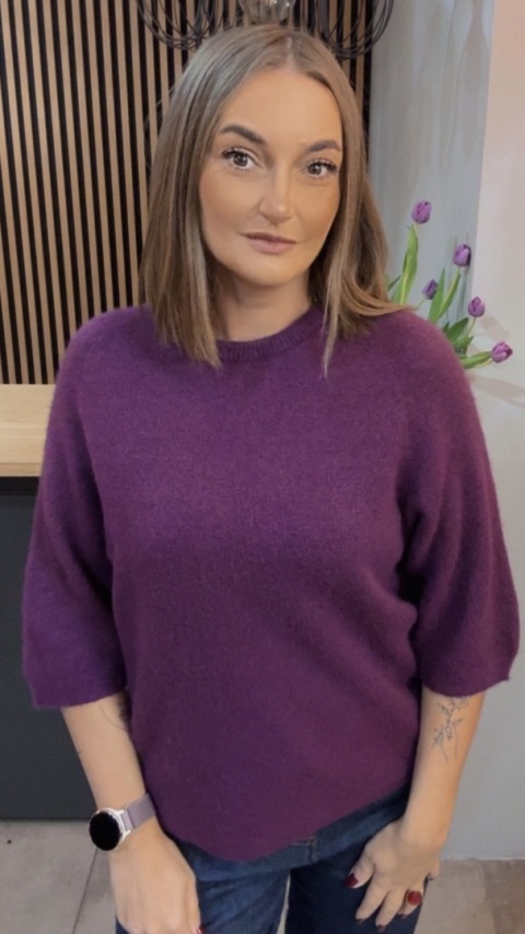 Sweter z Baby Alpaki – Śliwka