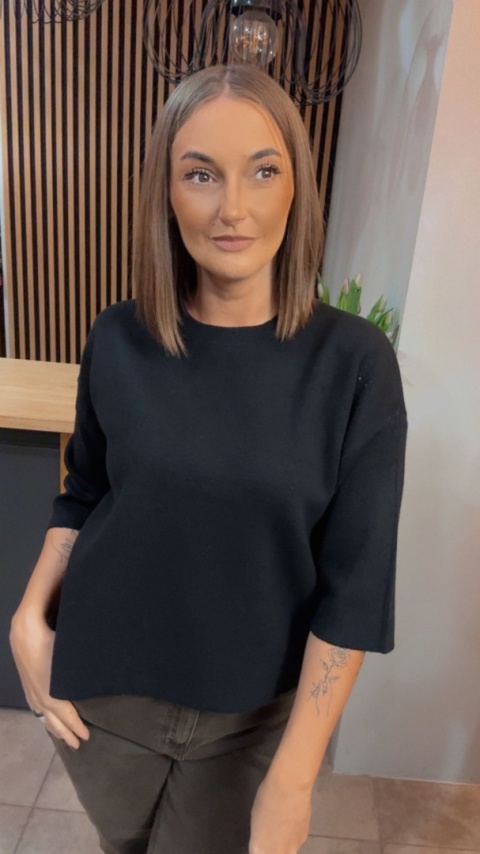 Sweter z rękawem 3/4 Melody - Czarny